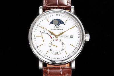 IWC Portofino IW516409 316L Steel Mechanical Movement Brown Leather Strap Watch